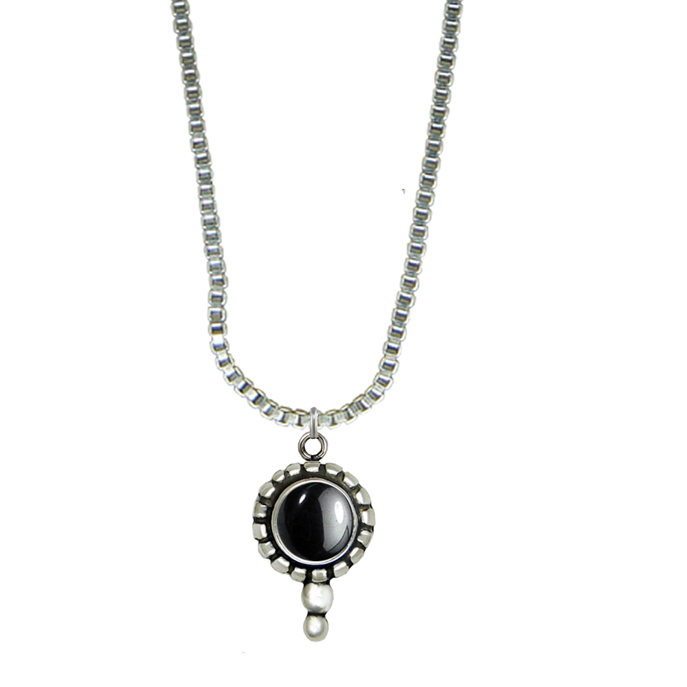 Sterling Silver Little Hematite Pendant Necklace